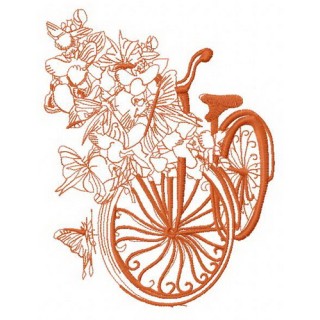 Spring bicycle 3 embroidery design - Embroidery Design