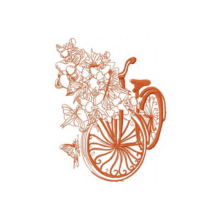 Spring bicycle 3 embroidery design - Embroidery Design