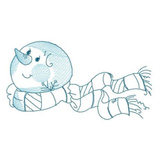Snowman with knitted scarf embroidery design - Embroidery Design