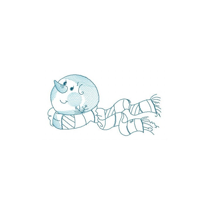 Snowman with knitted scarf embroidery design - Embroidery Design