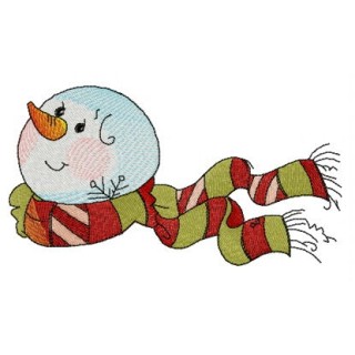 Striped scarf for snowman embroidery design - Embroidery Design