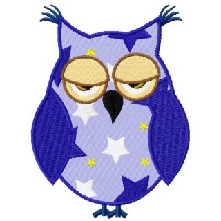 Star owl embroidery design - Embroidery Design