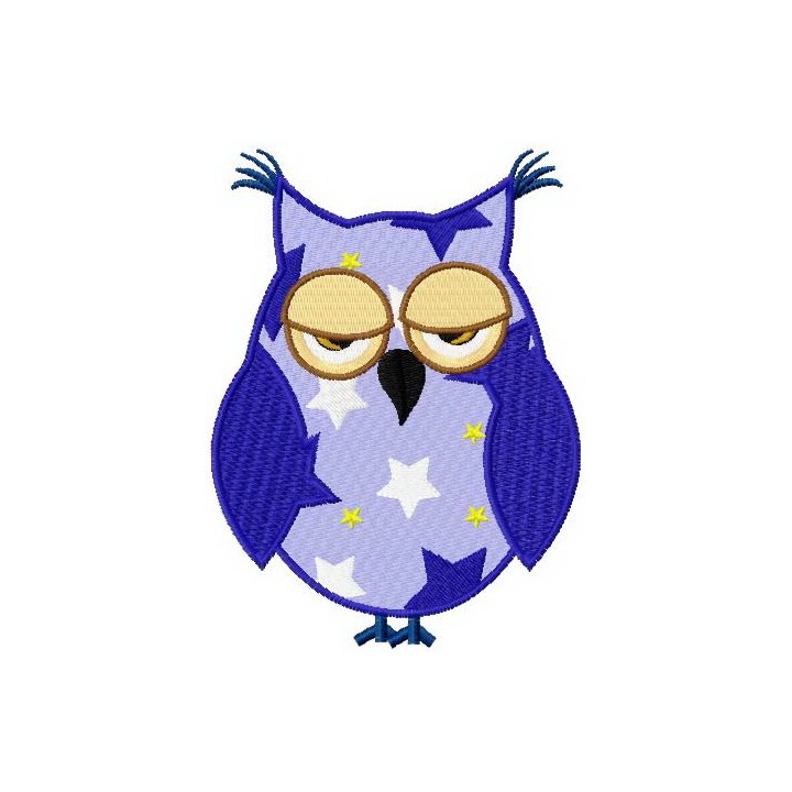 Star owl embroidery design - Embroidery Design