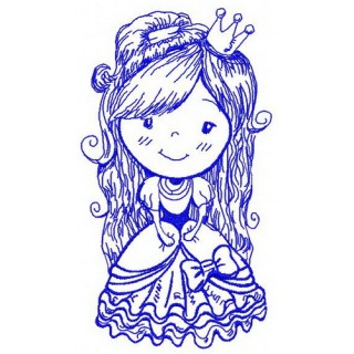 Cute princess 3 embroidery design - Embroidery Design