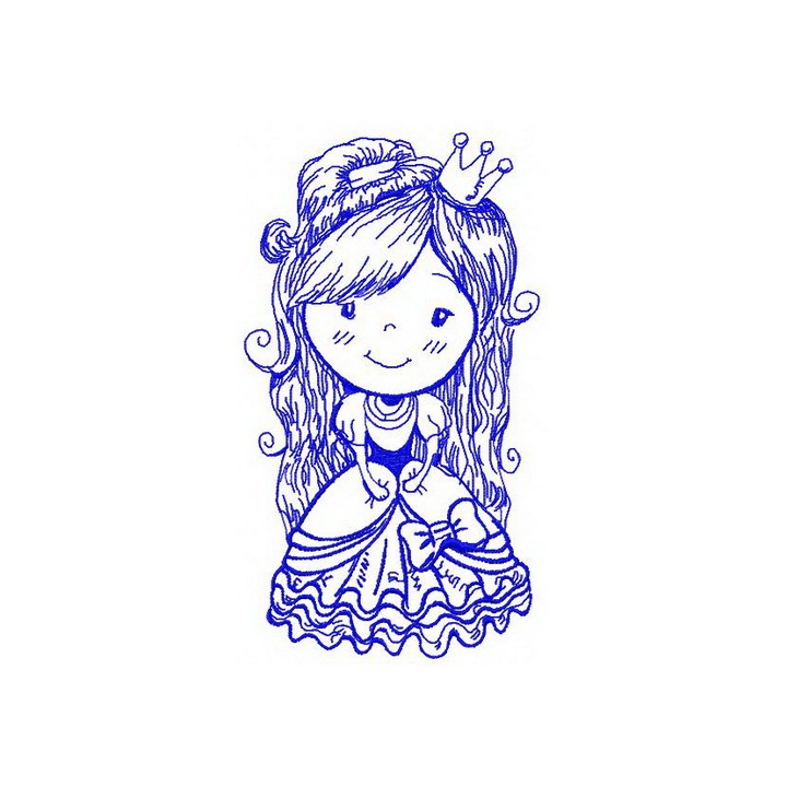 Cute princess 3 embroidery design - Embroidery Design