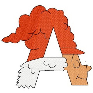 Dr. Seuss alphabet letter A embroidery design - Embroidery Design