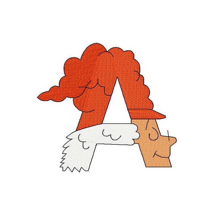 Dr. Seuss alphabet letter A embroidery design - Embroidery Design