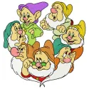 Preview of a Seven Dwarfs embroidery design featuring charming characters for creative stitching projects.