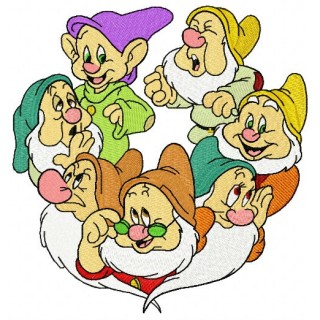 Seven dwarfs embroidery design - Embroidery Design
