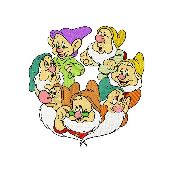 Seven dwarfs embroidery design - Embroidery Design