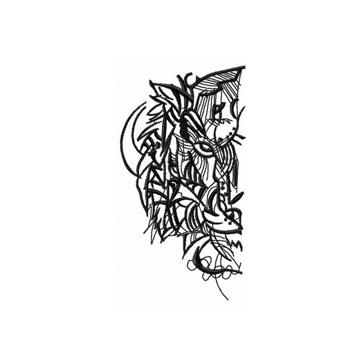 Sketch of tiger's head embroidery design - Embroidery Design