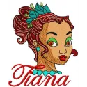 Tiana 5 embroidery design inspired by Princess and the Frog, showcasing a vibrant stitched motif for creative projects.