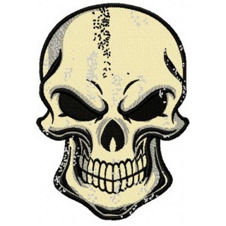 Smiling skull embroidery design - Embroidery Design