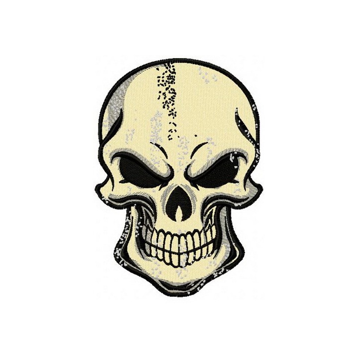 Smiling skull embroidery design - Embroidery Design