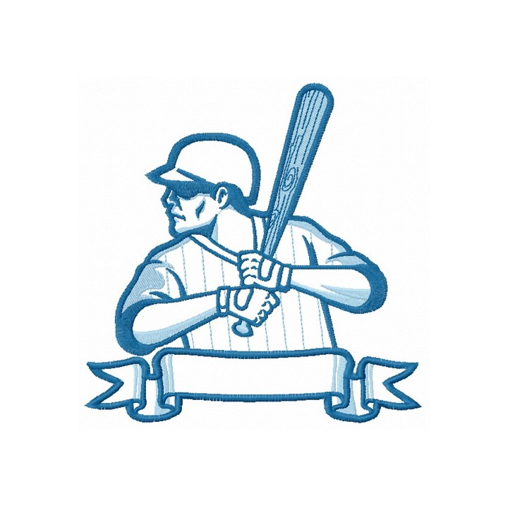 Baseball player 15 embroidery design - Embroidery Design