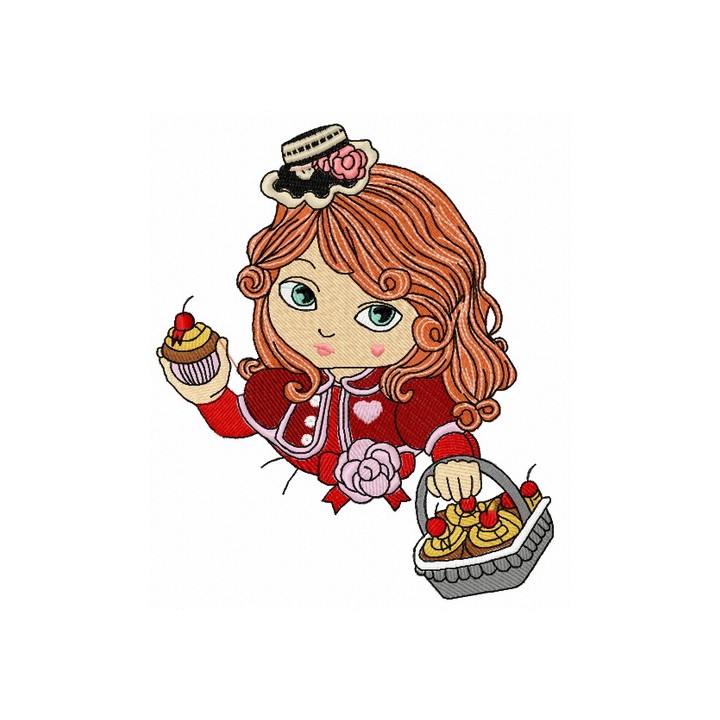 Modern Little Red Riding Hood 4 embroidery design - Embroidery Design