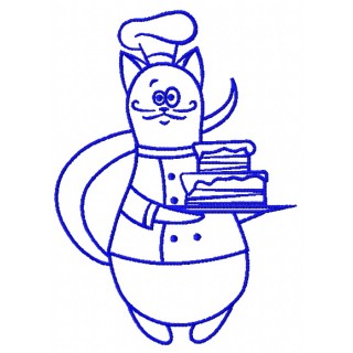 Cat chef 6 embroidery design - Embroidery Design