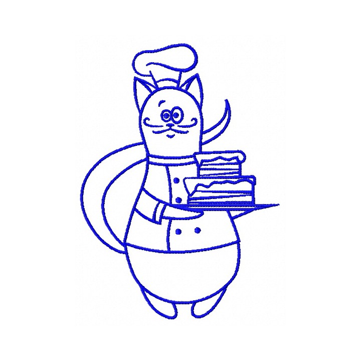 Cat chef 6 embroidery design - Embroidery Design
