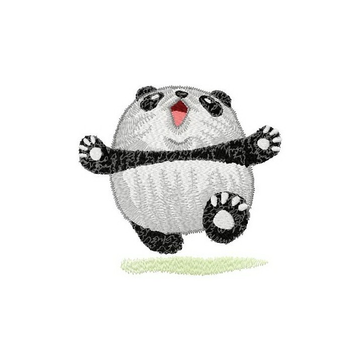 Running panda embroidery design - Embroidery Design