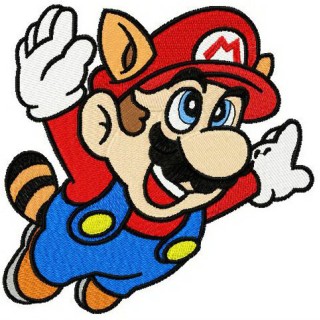 Super Mario 3 raccoon tail embroidery design - Embroidery Design