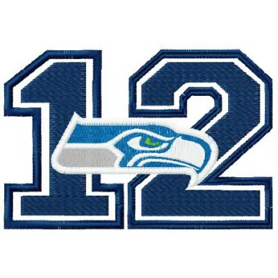 Seahawks 12th man embroidery design