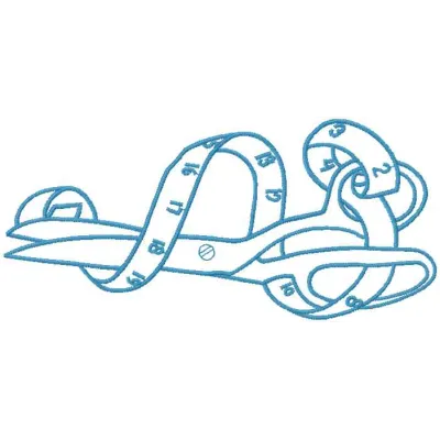 Preview of scissors and measuring tape embroidery design, perfect for crafting enthusiasts and sewing projects.