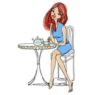 Tea time 3 embroidery design - Embroidery Design