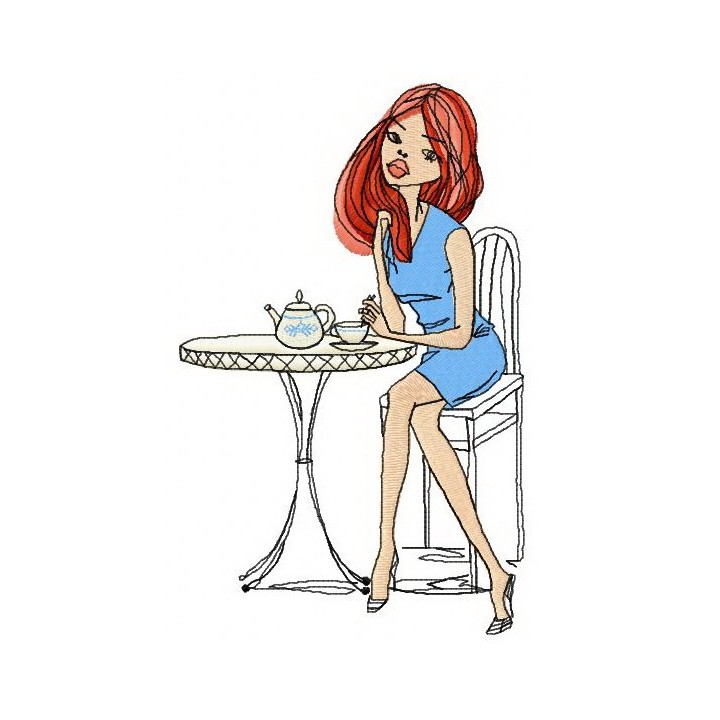 Tea time 3 embroidery design - Embroidery Design