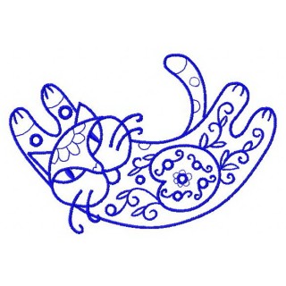 Ornamental cat 2 embroidery design - Embroidery Design