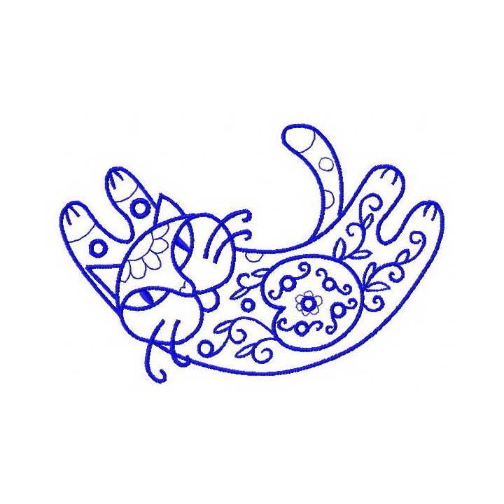 Ornamental cat 2 embroidery design - Embroidery Design