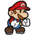 Preview of Super Mario angry embroidery design featuring a vibrant stitched motif of the iconic character's expression.