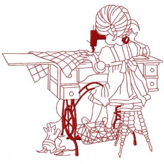 Creative girl embroidery design - Embroidery Design