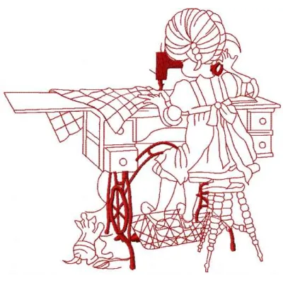 Preview of a creative girl embroidery design, showcasing intricate stitching patterns for crafting projects.