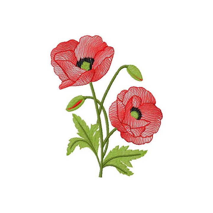 Poppies 13 embroidery design - Embroidery Design