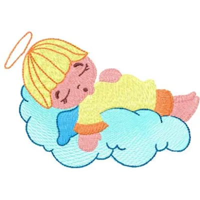 Preview of the Sleeping Angel 3 embroidery design, showcasing a whimsical angel motif for creative stitching projects.