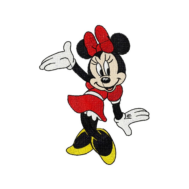 Minnie Mouse dancing embroidery design - Embroidery Design