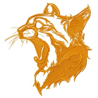 Yawning cat one color embroidery design - Embroidery Design