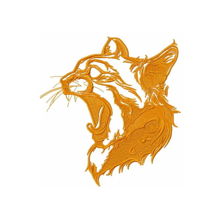 Yawning cat one color embroidery design - Embroidery Design