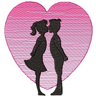First kiss embroidery design - Embroidery Design