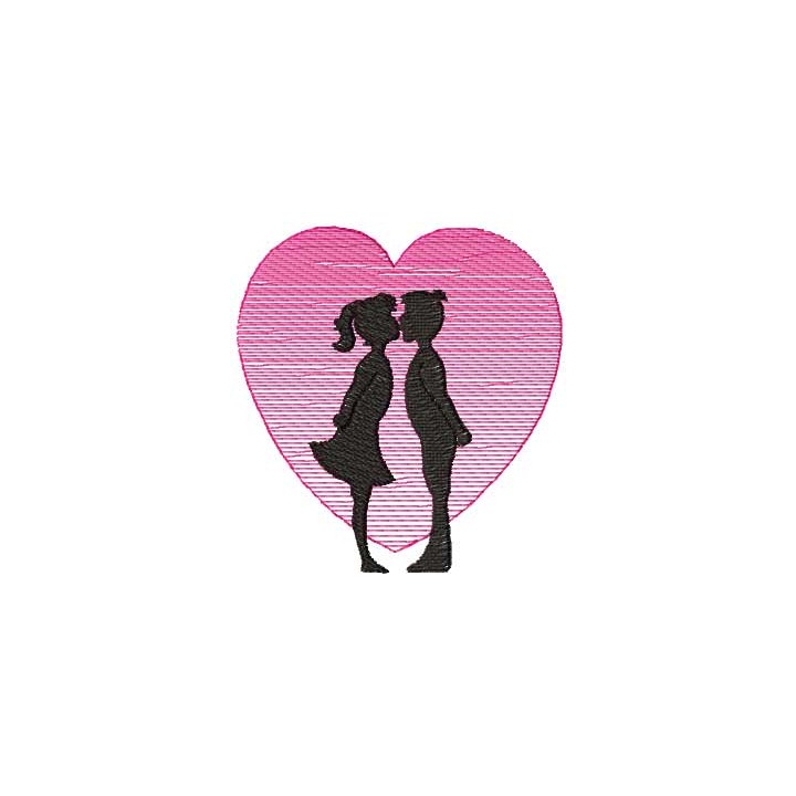 First kiss embroidery design - Embroidery Design