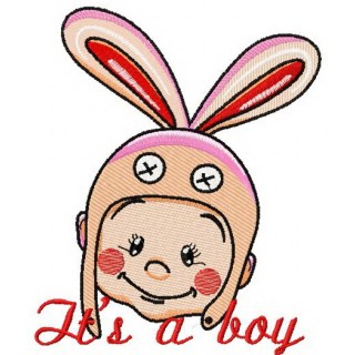 Baby in bunny hat 3 embroidery design - Embroidery Design