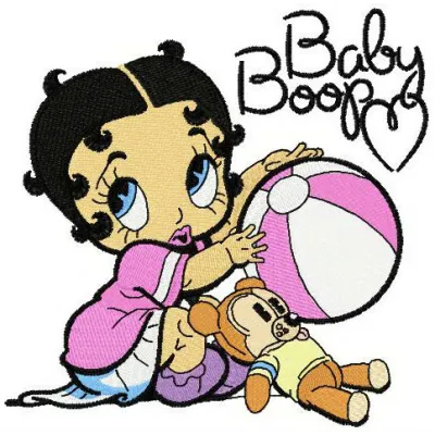 Preview of Baby Betty Boop embroidery design featuring a playful and whimsical character for baby garments.