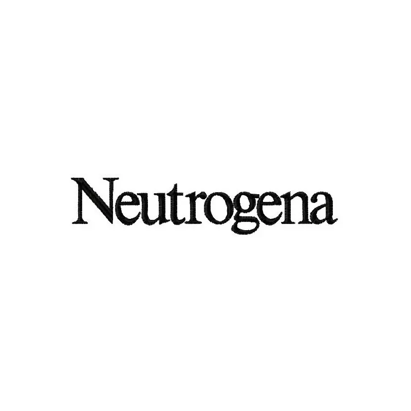 Neutrogena logo embroidery design featuring intricate stitching patterns for cosmetics and perfume applications.