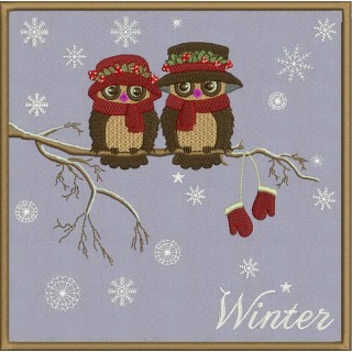 Christmas owls 2 embroidery design - Embroidery Design