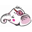 Arrogant elephant embroidery design showcasing a whimsical elephant motif for creative stitching projects.