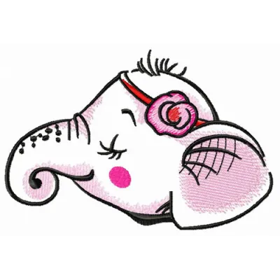 Arrogant elephant embroidery design showcasing a whimsical elephant motif for creative stitching projects.