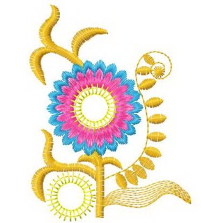 Rainbow flower embroidery design - Embroidery Design