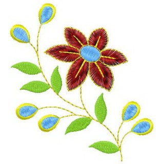 Graceful flower embroidery design - Embroidery Design