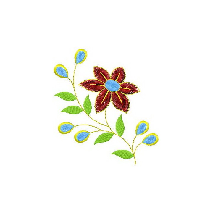 Graceful flower embroidery design - Embroidery Design