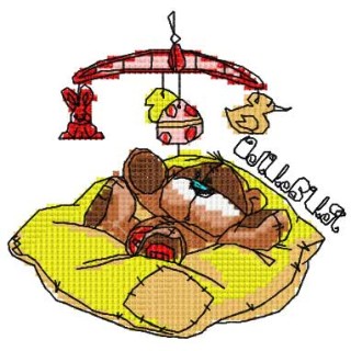 Baby teddy sweet dreams embroidery design - Embroidery Design